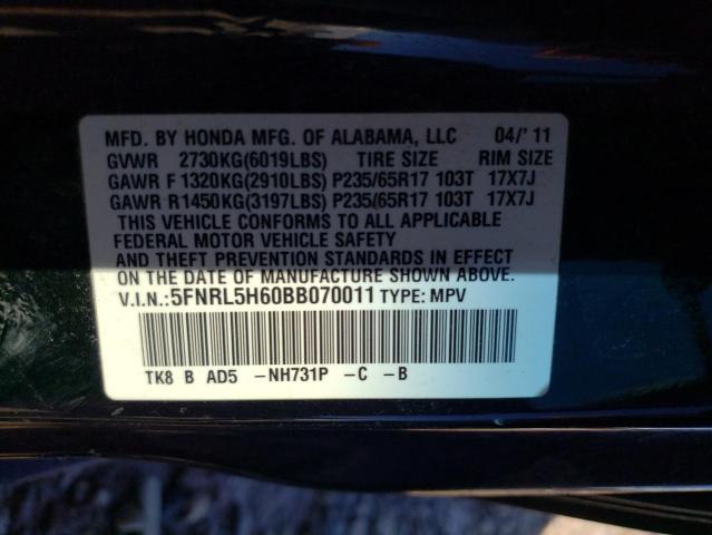 Aukcja sprzedaży 2011 Honda Odyssey Exl, vin: 5FNRL5H60BB070011, numer aukcji: 46607883