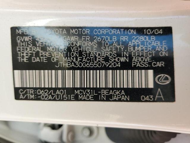 Продажа на аукционе авто 2005 Lexus Es 330, vin: JTHBA30G655079204, номер лота: 47602023