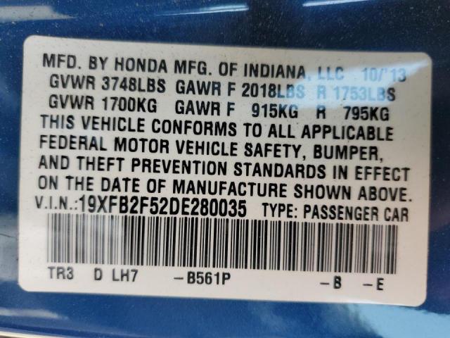 2013 Honda Civic Lx მანქანა იყიდება აუქციონზე, vin: 19XFB2F52DE280035, აუქციონის ნომერი: 47767853