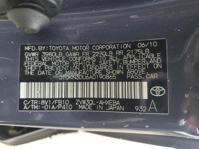 Aukcja sprzedaży 2010 Toyota Prius, vin: JTDKN3DU6A0190865, numer aukcji: 47677723