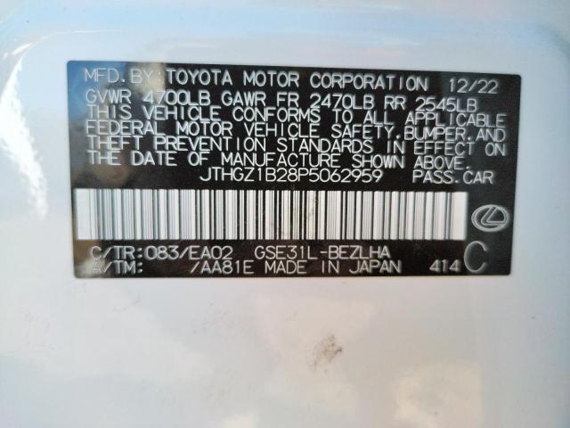 47940323 :رقم المزاد ، JTHGZ1B28P5062959 vin ، 2023 Lexus Is 350 F Sport Design مزاد بيع