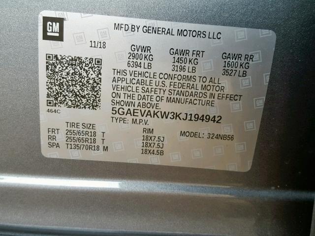 2019 Buick Enclave Es მანქანა იყიდება აუქციონზე, vin: 5GAEVAKW3KJ194942, აუქციონის ნომერი: 37752559