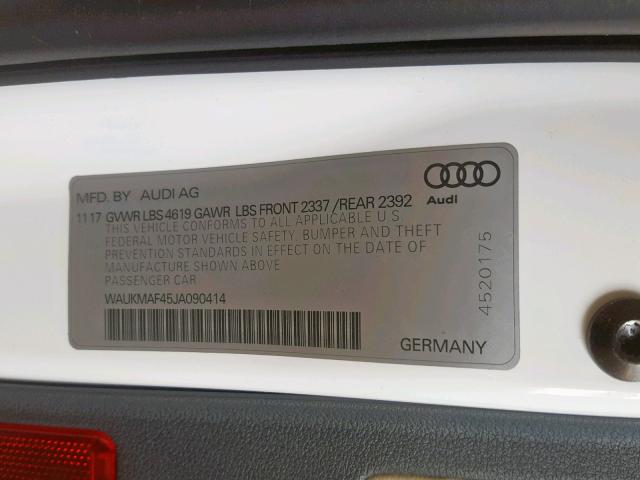 Aukcja sprzedaży 2018 Audi A4 Premium, vin: WAUKMAF45JA090414, numer aukcji: 37864999