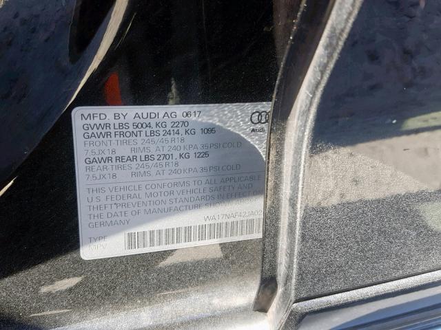 Aukcja sprzedaży 2018 Audi A4 Allroad, vin: WA17NAF42JA024385, numer aukcji: 43347399