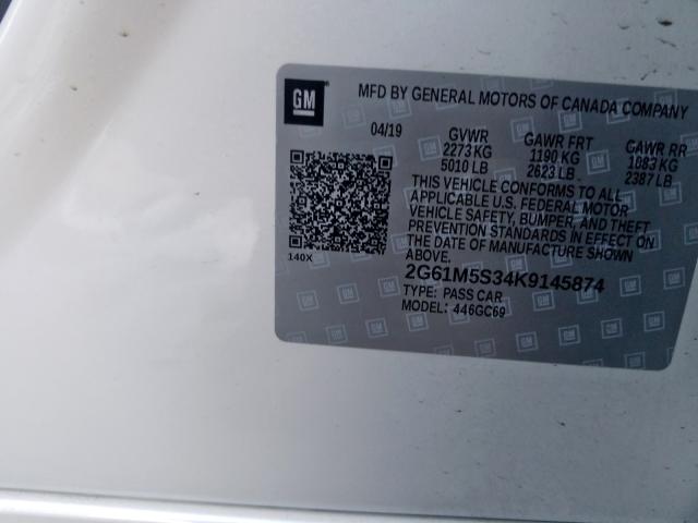 Aukcja sprzedaży 2019 Cadillac Xts Luxury, vin: 2G61M5S34K9145874, numer aukcji: 57448089