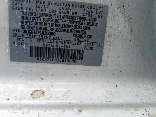 Продажа на аукционе авто 2018 Nissan Versa, vin: 3N1CN7AP9JL850090, номер лота: 59556109