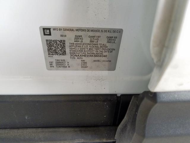 Aukcja sprzedaży 2019 Chevrolet Equinox, vin: 3GNAXHEVXKS659340, numer aukcji: 29700370