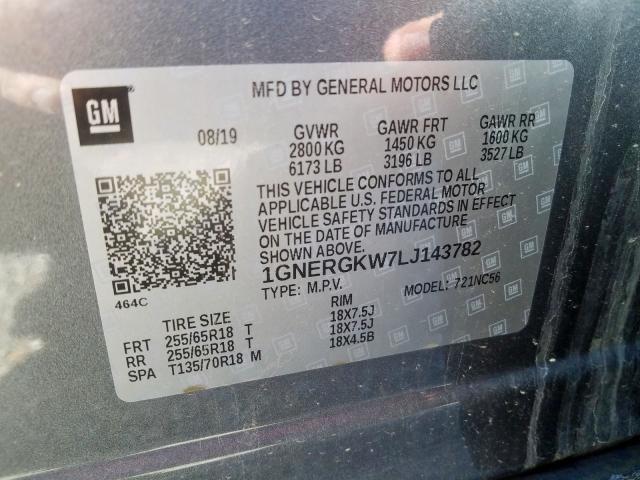 Продаж на аукціоні авто 2020 Chevrolet Traverse L, vin: 1GNERGKW7LJ143782, номер лоту: 57298199