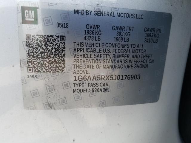 38640300 :رقم المزاد ، 1G6AA5RX5J0176903 vin ، 2018 Cadillac Ats مزاد بيع