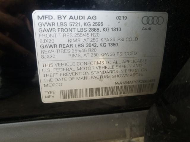 2019 Audi Sq5 Premiu მანქანა იყიდება აუქციონზე, vin: WA1B4AFY3K2063451, აუქციონის ნომერი: 41174870