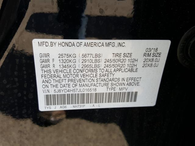 Auction sale of the 2018 Acura Mdx Techno, vin: 5J8YD4H57JL016518, lot number: 41296620