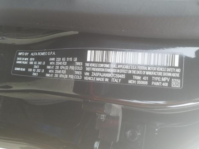 Aukcja sprzedaży 2019 Alfa Romeo Stelvio, vin: ZASPAJAN9K7C59485, numer aukcji: 41971960