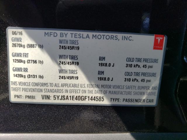 Aukcja sprzedaży 2016 Tesla Model S, vin: 5YJSA1E40GF144585, numer aukcji: 43400820