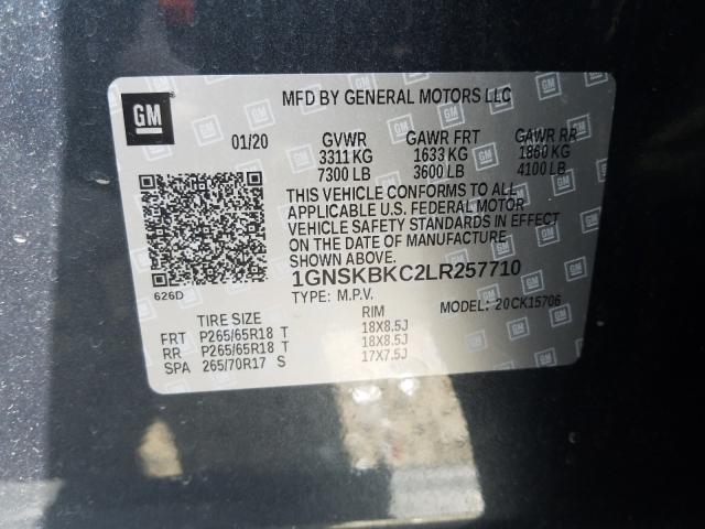 Aukcja sprzedaży 2020 Chevrolet Tahoe K150, vin: 1GNSKBKC2LR257710, numer aukcji: 45225580