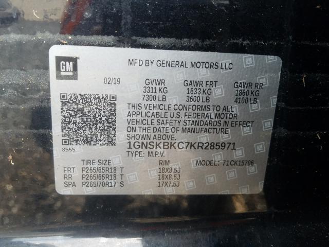 Aukcja sprzedaży 2019 Chevrolet Tahoe K150, vin: 1GNSKBKC7KR285971, numer aukcji: 45434350