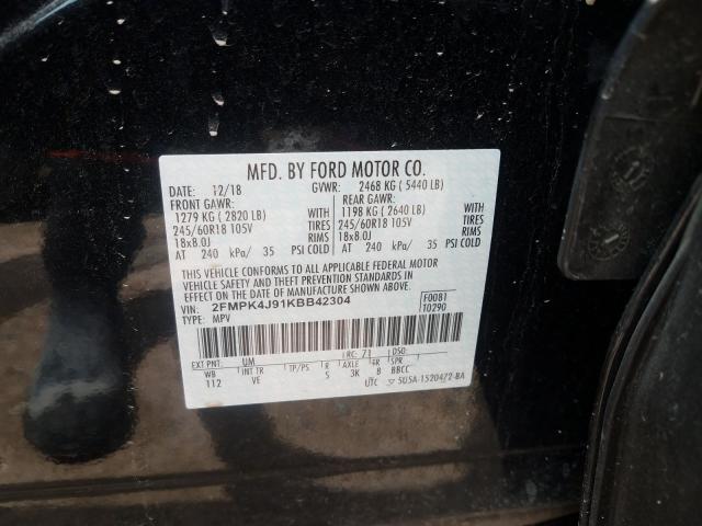 Aukcja sprzedaży 2019 Ford Edge Sel, vin: 2FMPK4J91KBB42304, numer aukcji: 46331420