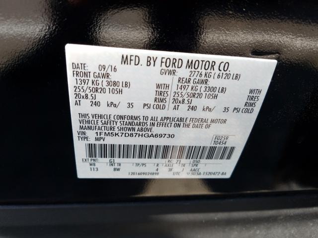 Aukcja sprzedaży 2017 Ford Explorer X, vin: 1FM5K7D87HGA69730, numer aukcji: 45784210