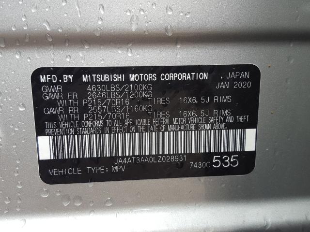2020 Mitsubishi Eclipse Cr მანქანა იყიდება აუქციონზე, vin: JA4AT3AA0LZ028931, აუქციონის ნომერი: 48822130