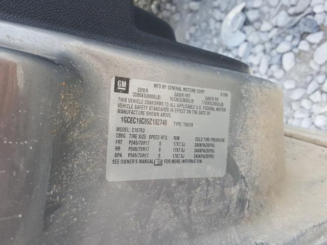 Aukcja sprzedaży 2009 Chevrolet Silverado, vin: 1GCEC19C89Z182748, numer aukcji: 49281730