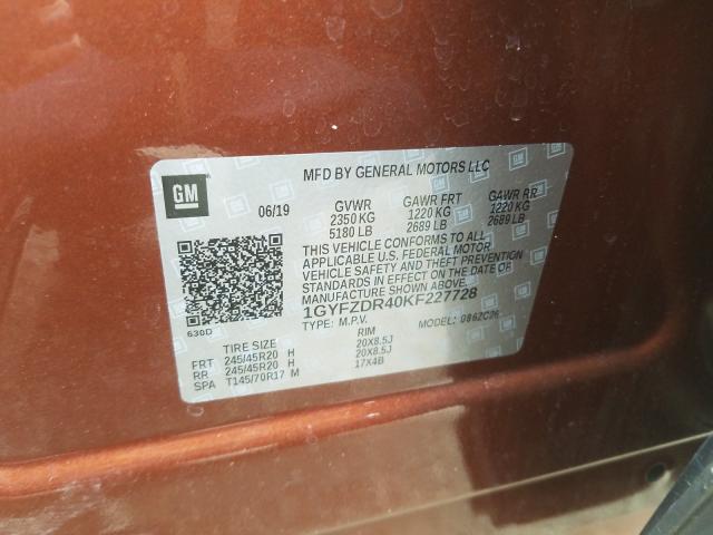 Продаж на аукціоні авто 2019 Cadillac Xt4 Premiu, vin: 1GYFZDR40KF227728, номер лоту: 53054530