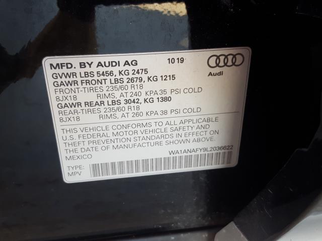 Продаж на аукціоні авто 2020 Audi Q5 Premium, vin: WA1ANAFY9L2036622, номер лоту: 53832600