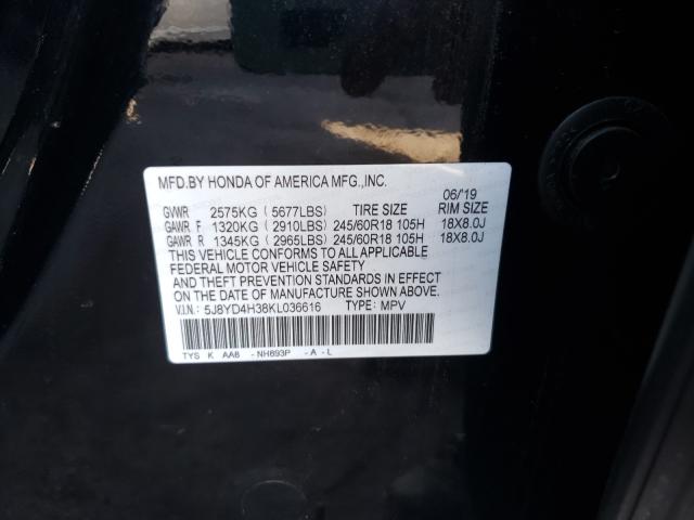 Aukcja sprzedaży 2019 Acura Mdx, vin: 5J8YD4H38KL036616, numer aukcji: 54772580