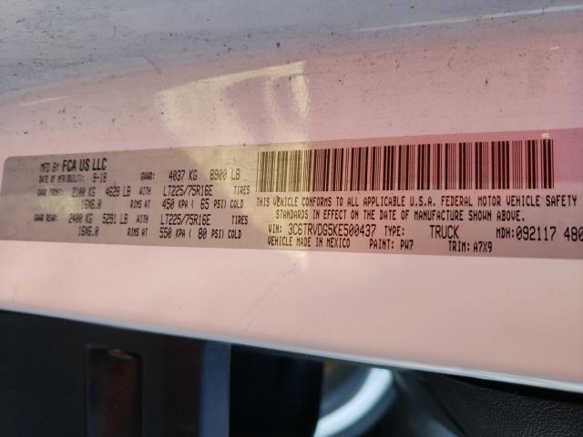 54826820 :رقم المزاد ، 3C6TRVDG5KE500437 vin ، 2019 Dodge 2018 Ram Promaster 2500 2500 High مزاد بيع
