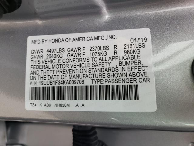 57648370 :رقم المزاد ، 19UUB1F34KA009706 vin ، 2019 Acura Tlx مزاد بيع