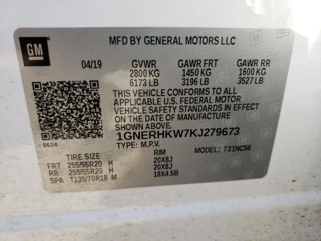 2019 Chevrolet Traverse L მანქანა იყიდება აუქციონზე, vin: 1GNERHKW7KJ279673, აუქციონის ნომერი: 59485320
