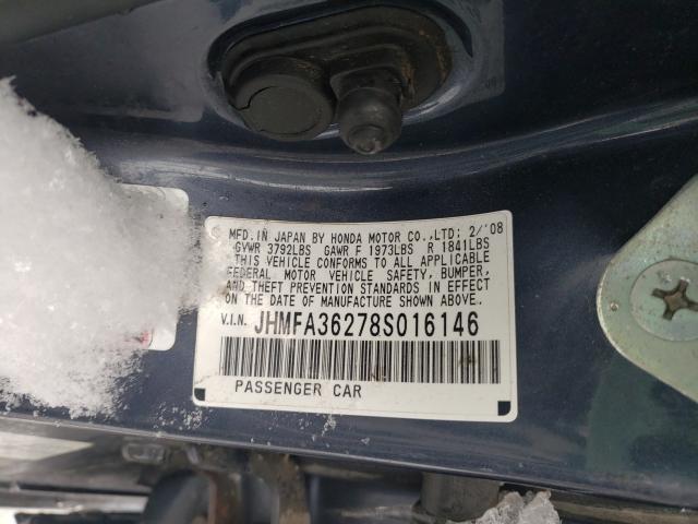 2008 Honda Civic მანქანა იყიდება აუქციონზე, vin: JHMFA36278S016146, აუქციონის ნომერი: 34332071