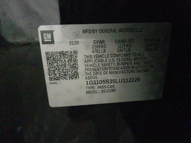 34674261 :رقم المزاد ، 1G1105S35LU112226 vin ، 2020 Chevrolet Impala Pre مزاد بيع