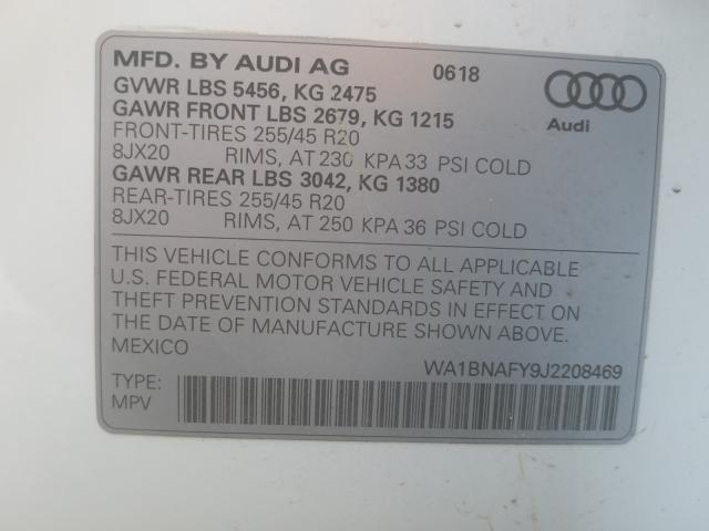 33874541 :رقم المزاد ، WA1BNAFY9J2208469 vin ، 2018 Audi Q5 Premium مزاد بيع