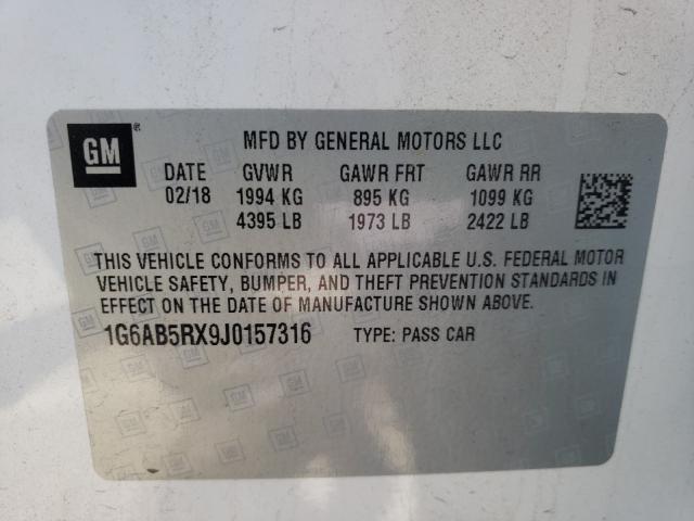 39439651 :رقم المزاد ، 1G6AB5RX9J0157316 vin ، 2018 Cadillac Ats Luxury مزاد بيع