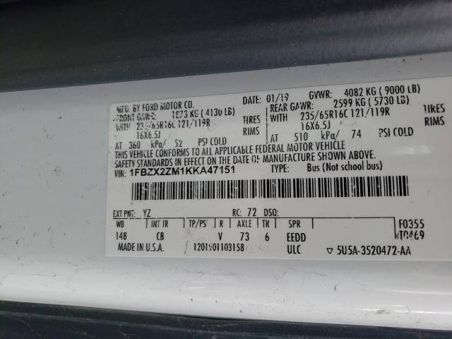 Продаж на аукціоні авто 2019 Ford Transit T-, vin: 1FBZX2ZM1KKA47151, номер лоту: 41176611