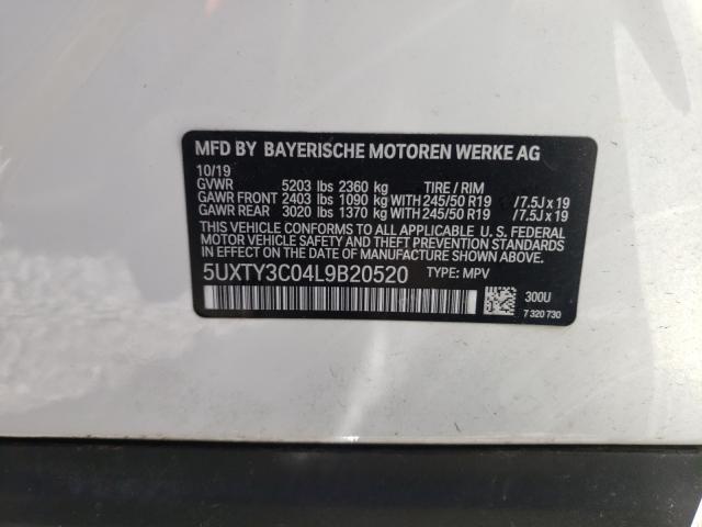 Продаж на аукціоні авто 2020 Bmw X3 Sdrive3, vin: 5UXTY3C04L9B20520, номер лоту: 43580481