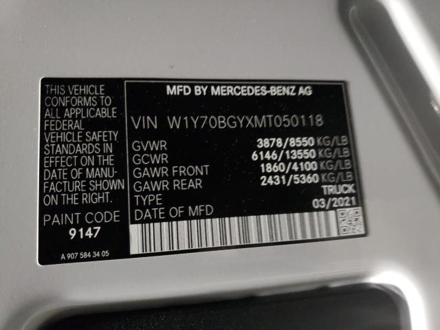 Aukcja sprzedaży 2021 Mercedes-benz Sprinter 1500, vin: W1Y70BGYXMT050118, numer aukcji: 43955031