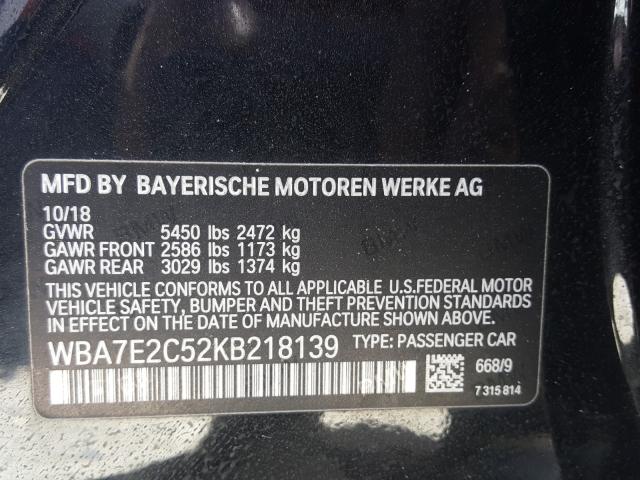 Aukcja sprzedaży 2019 Bmw 740 I, vin: WBA7E2C52KB218139, numer aukcji: 44083521