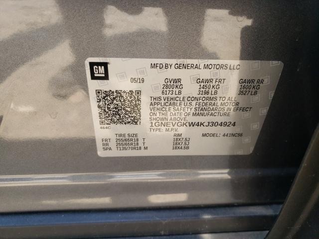 44815541 :رقم المزاد ، 1GNEVGKW4KJ304924 vin ، 2019 Chevrolet Traverse L مزاد بيع