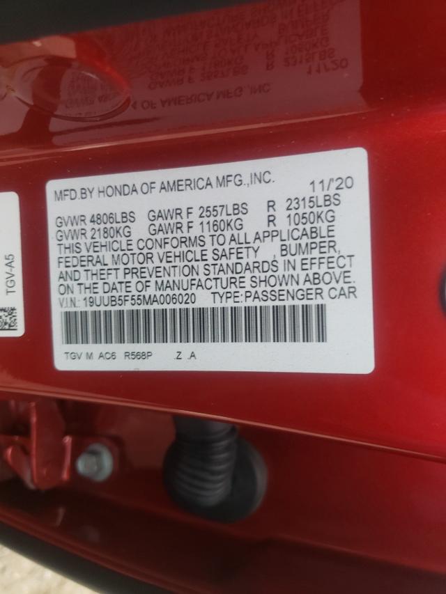 2021 Acura Tlx Tech A მანქანა იყიდება აუქციონზე, vin: 19UUB5F55MA006020, აუქციონის ნომერი: 52110461