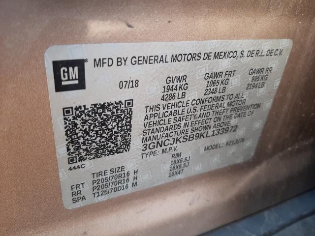 52807961 :رقم المزاد ، 3GNCJKSB9KL133972 vin ، 2019 Chevrolet Trax Ls مزاد بيع