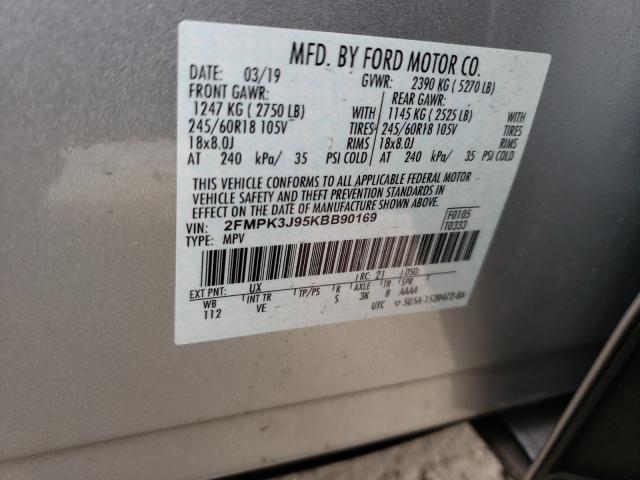 53258331 :رقم المزاد ، 2FMPK3J95KBB90169 vin ، 2019 Ford Edge Sel مزاد بيع