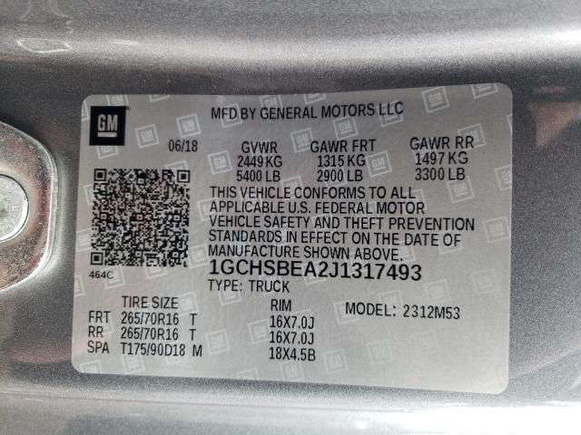Aukcja sprzedaży 2018 Chevrolet Colorado, vin: 1GCHSBEA2J1317493, numer aukcji: 55021241