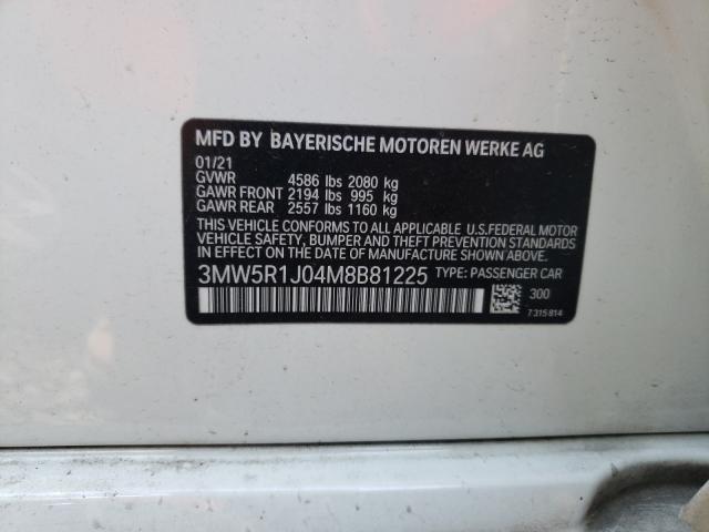 54182371 :رقم المزاد ، 3MW5R1J04M8B81225 vin ، 2021 Bmw 330i مزاد بيع