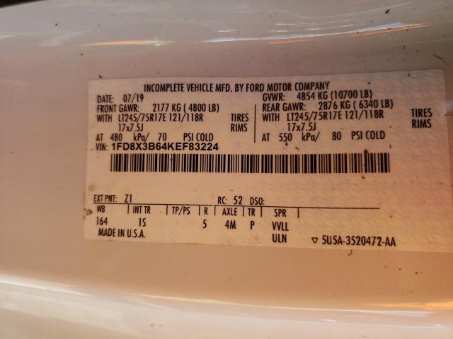 2019 Ford F350 Super მანქანა იყიდება აუქციონზე, vin: 1FD8X3B64KEF83224, აუქციონის ნომერი: 55265451