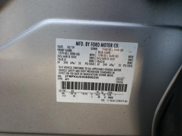 Aukcja sprzedaży 2019 Ford Edge Sel, vin: 2FMPK4J93KBB90256, numer aukcji: 56621751