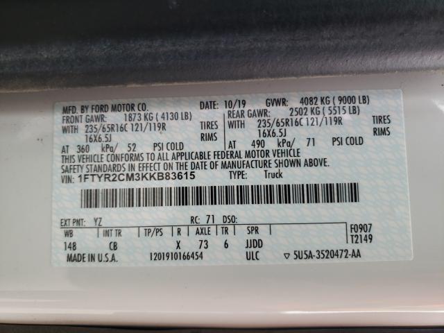 Aukcja sprzedaży 2019 Ford Transit T-, vin: 1FTYR2CM3KKB83615, numer aukcji: 57268651