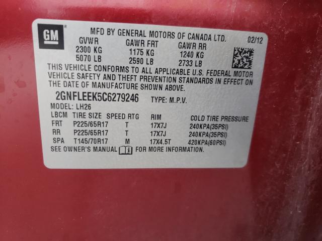 2012 Chevrolet Equinox მანქანა იყიდება აუქციონზე, vin: 2GNFLEEK5C6279246, აუქციონის ნომერი: 60247831