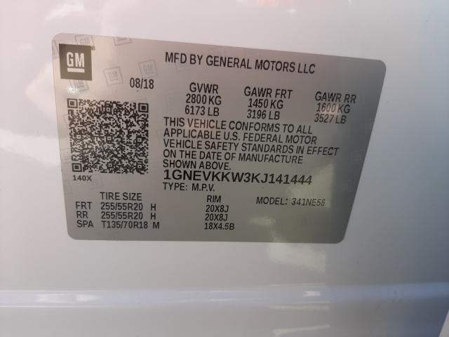 2019 Chevrolet Traverse P მანქანა იყიდება აუქციონზე, vin: 1GNEVKKW3KJ141444, აუქციონის ნომერი: 60929981