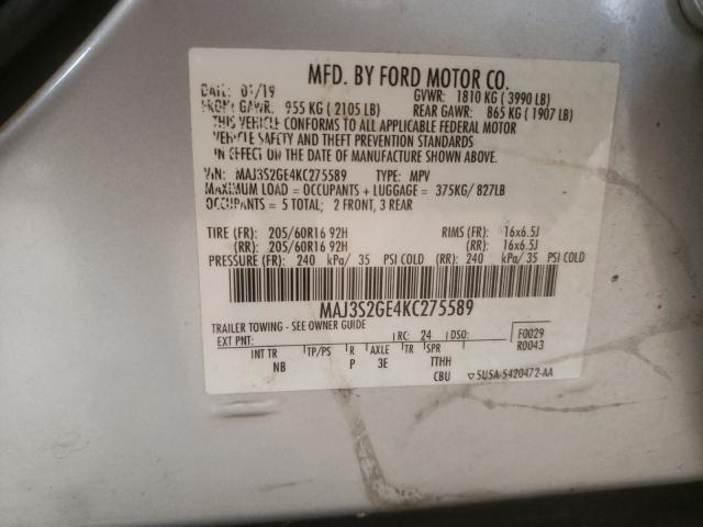 62407751 :رقم المزاد ، MAJ3S2GE4KC275589 vin ، 2019 Ford Ecosport S مزاد بيع