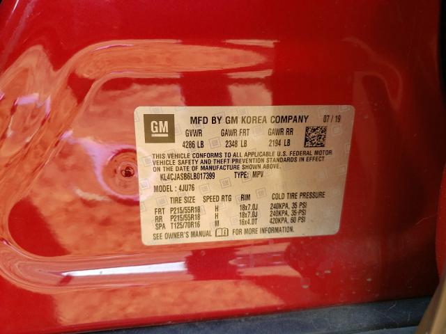 62325451 :رقم المزاد ، KL4CJASB6LB017399 vin ، 2020 Buick Encore Pre مزاد بيع